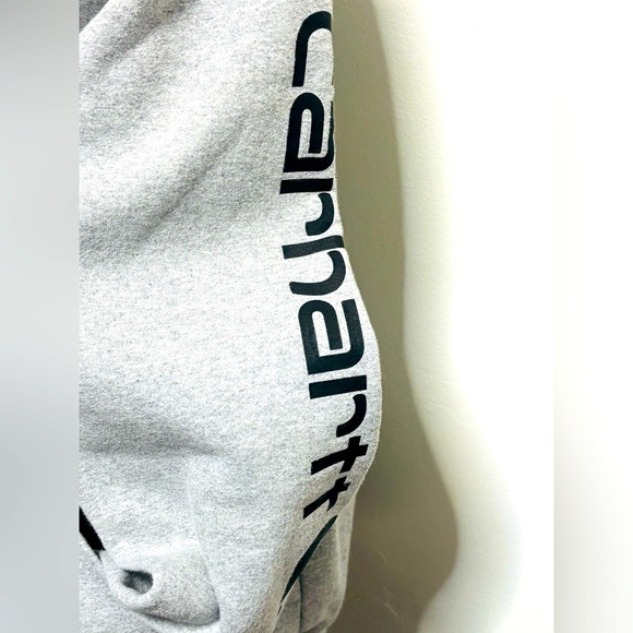 Carhartt Gray Hoodie LOOSE FIT MIDWEIGHT LOGO SLEEVE GRAPHIC SWEATSHIRT Medium - Picture 4 of 6